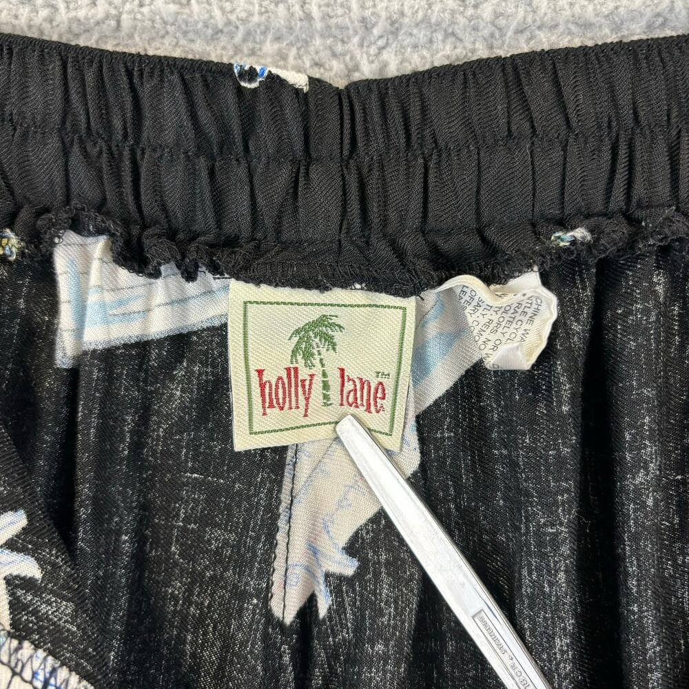 90s Novelty Pant Medium Artsy Ecclectic Retro AOP Wide Leg Crop Holly Lane VTG - Picture 13 of 15